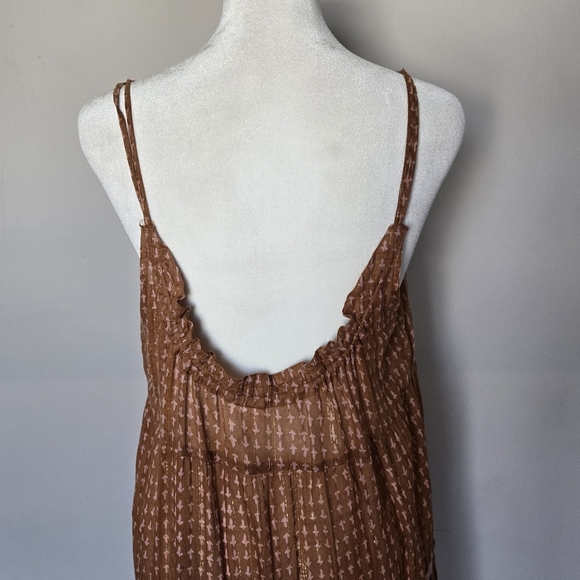 We The Free People Midnight Dance Maxi Dress Rust Combo XS - Picture 10 of 15
